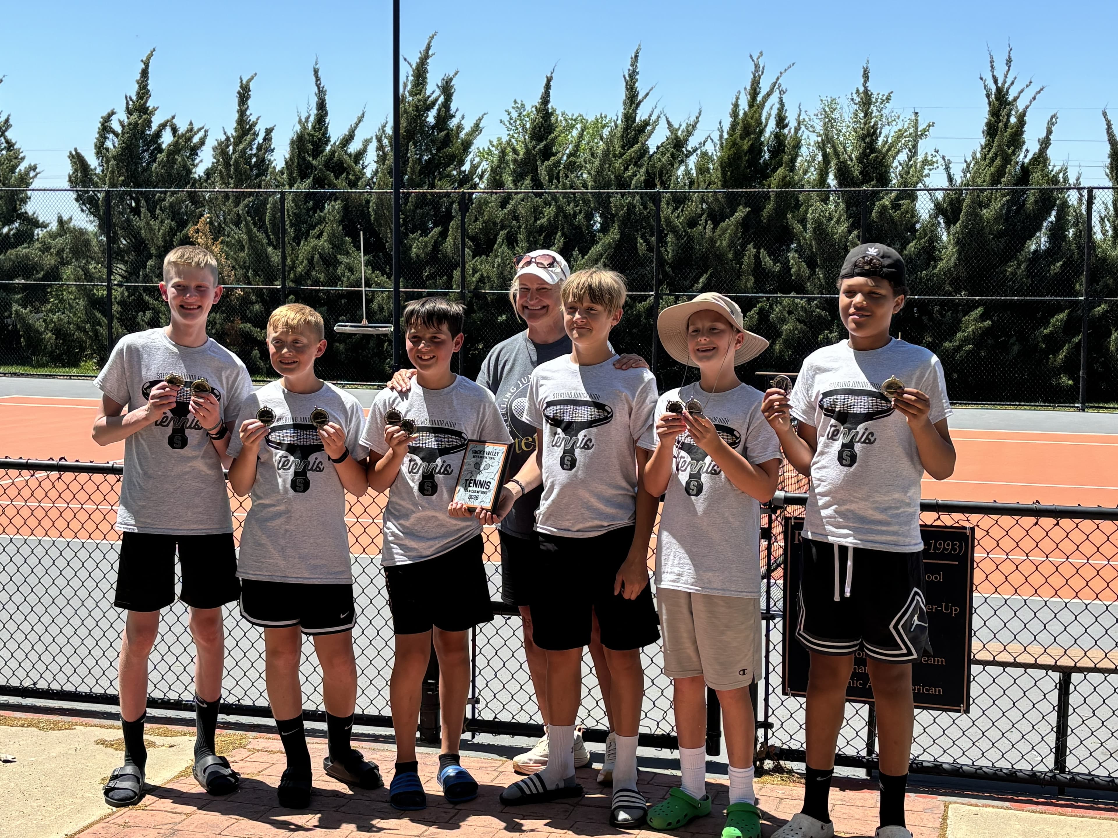 Junior high tennis match in Sterling