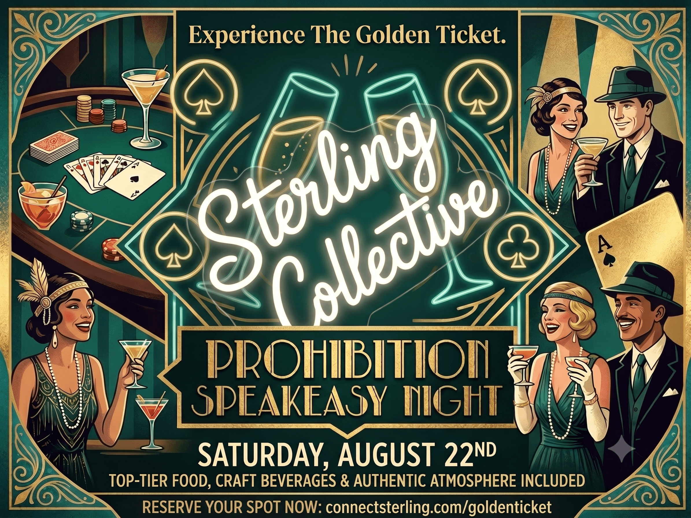 Prohibition Speakeasy Night event graphic